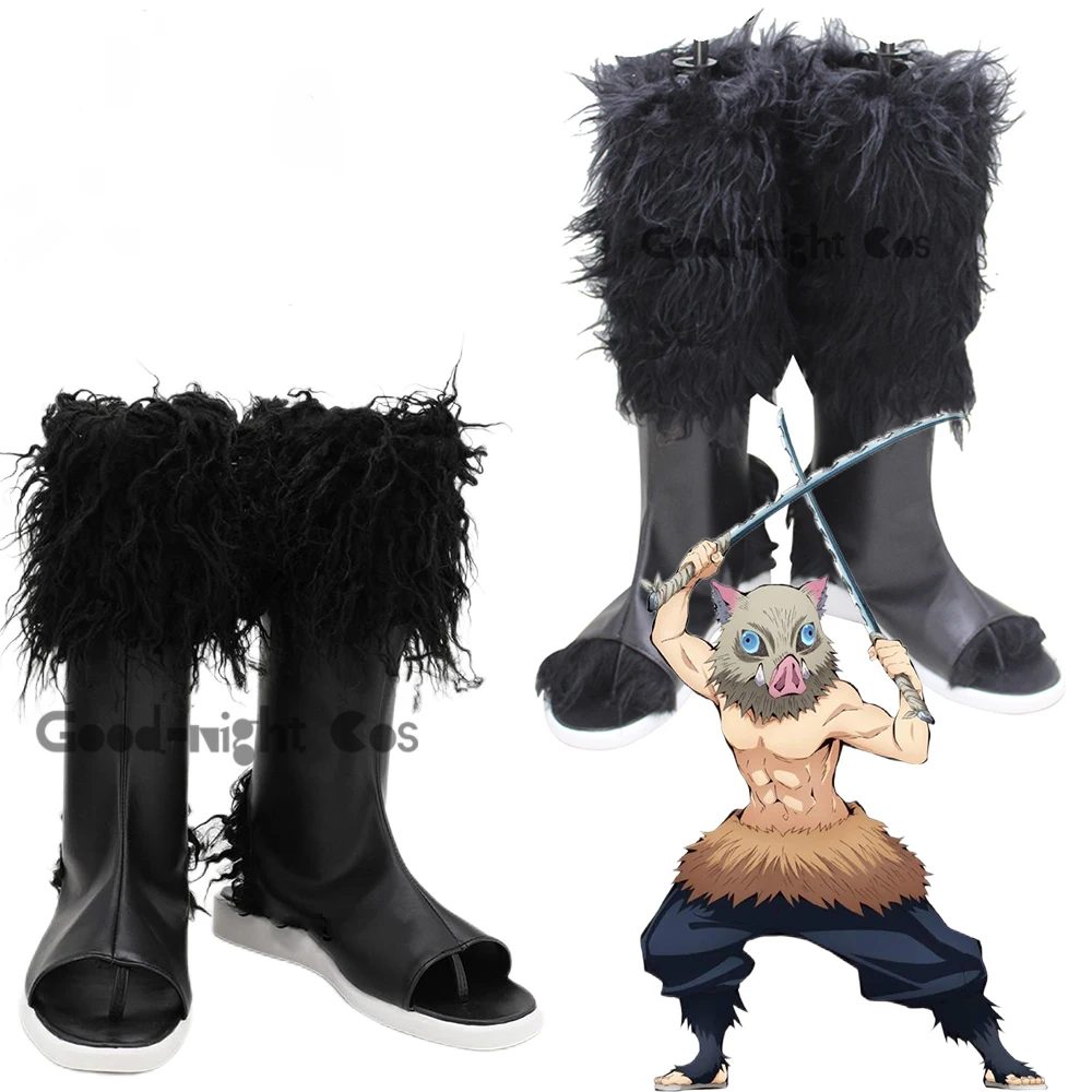 Обувь для косплея Anime Hashibira Inosuke черная обувь на плоской подошве унисекс ролевых