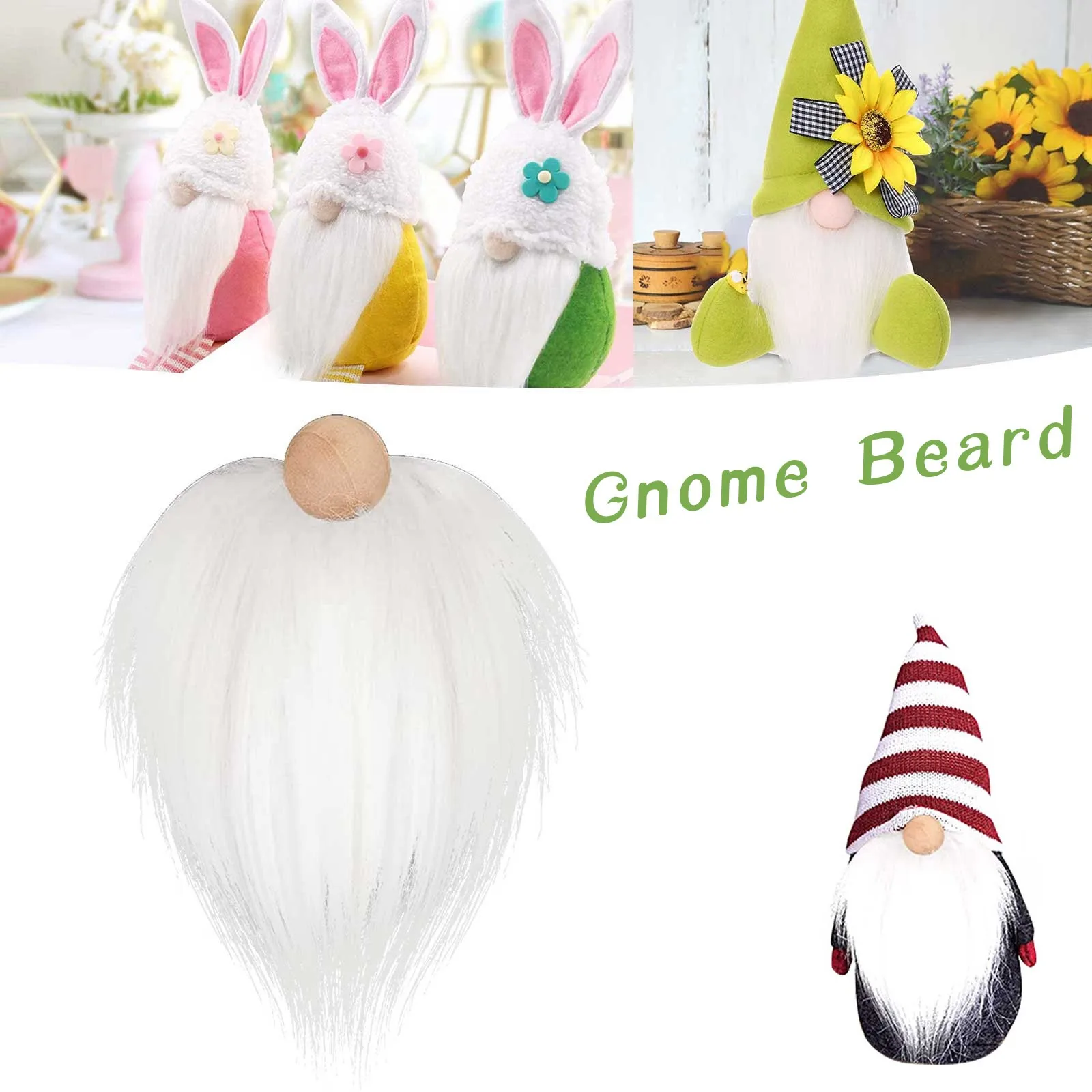 3Pcs Faux Fur Gnome Beard With Ball For Festival Decor DIY Handmade Craft Gnomes Plush Hair Cosplay Costume Making Accessory
