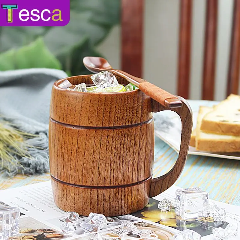 

320ml Handcrafted Wood Milk Beer Mug Vintage Eco-Friendly Tea Water Drink Cup Drinkware Bar Tools Kitchen Accessories