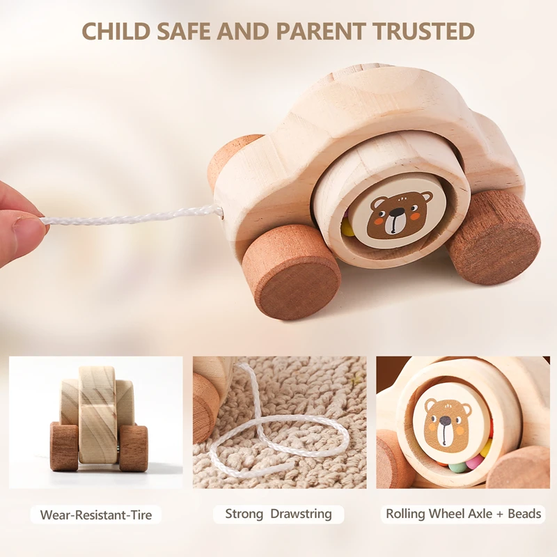 Детская деревянная игрушка Монтессори детская игрушка-автомобиль со