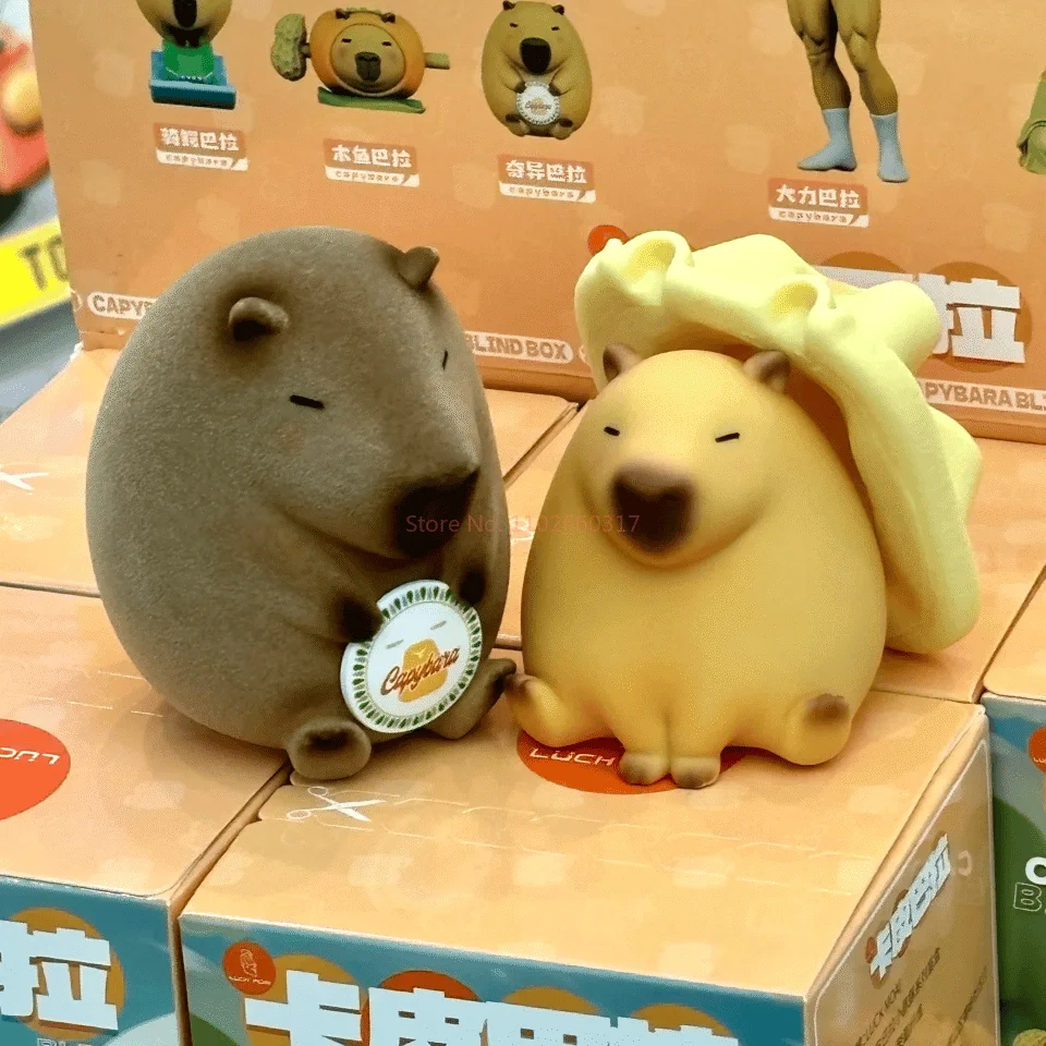 Фото Luck Moai Capybara Little Pig Series слепая коробка модный милый настольный орнамент креативный подарок для детей игрушки модель из ПВХ №5