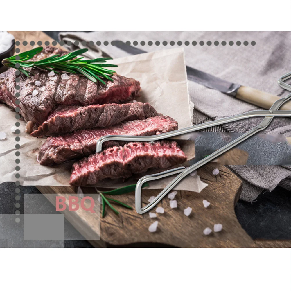 

Fashion Food Tongs Durable BBQ Clip Multifunctional Practical Bread Useful Barbecue Salad Stainless Steel