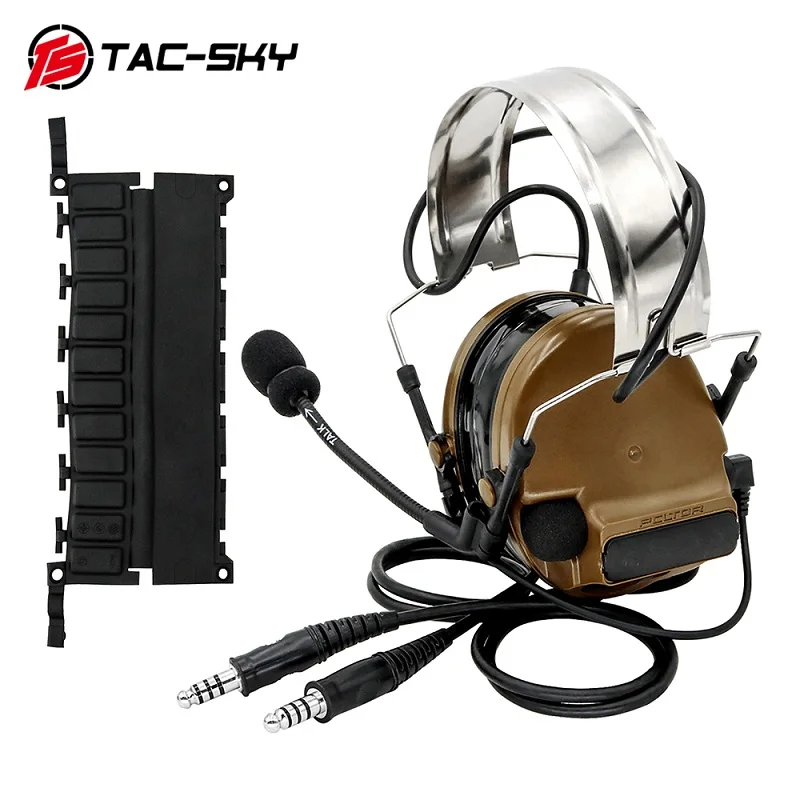 

TS TAC-SKY Tactical Headphones Comtac iii Silicone Earmuffs Version Dual Channel Noise Cancelling Headphones Outdoor Sports-CB