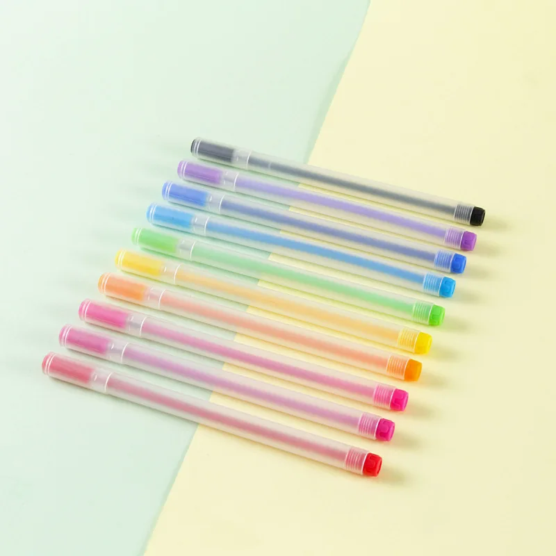 

60pcs Cute 10 Colors Colorful Pens for School Office Supplies Kawaii Stationey Accessories Pens for Writing Marker Pen Kids Gift