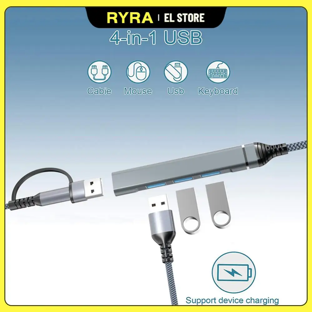 

4-в-1 расширительный концентратор RYRA 5GPB USB3.0, разветвитель для ноутбука, преобразователь Портов, расширяемый порт USB3.0, 2.0 порт компьютера для н...