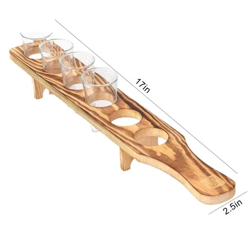 ГОРЯЧАЯ ПРОДАЖА Подставка для бокалов вина Деревянный поднос напитков с