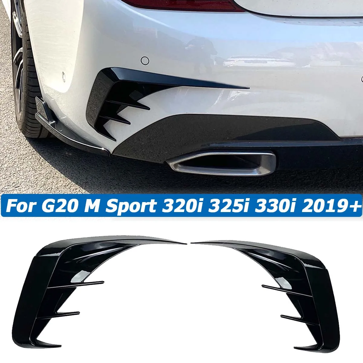 

Rear Bumper Splitter for BMW G20 G28 M Sport 318i 320i 330i 2019-2021 Diffuser Side Cover Spoiler Canard Sticker Car Accessories