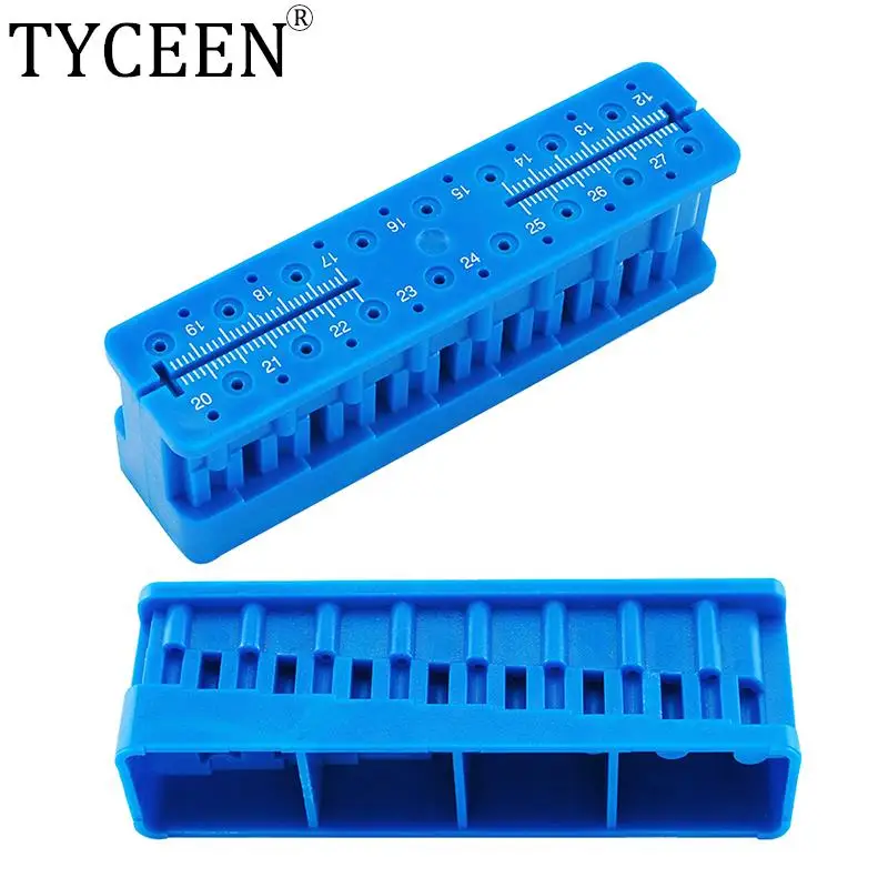 

1 PC Dental Endo Measuring Block Autoclavable Endodontic Block Files Dentist Instrument Root Canal Model Ruler Blue Plastic