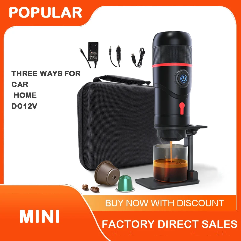 

Coffee Machine Portable 12V Espresso For Outdoor Car Home Suitable For Latte American Capsule Coffee Powder Plug For EU/AU/UK/US