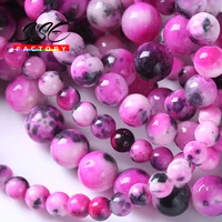 natural stone beads pink black persian jades round loose beads for jewelry making diy bracelets accessories 681012mm 15 inch