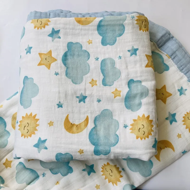 

Cute Newborn Baby Boys Girls Blankets Swaddle Wrap Towel Babies Six-layer Gauze Wrapping Bamboo Cotton Bath Kids Bedding