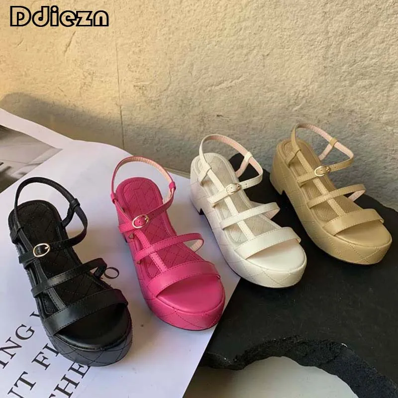 

Women Pumps Wedges Platform Female Shoes Summer High Heels 2023 New In Roman Fashion Ladies Sandals Slides Outside Footwear