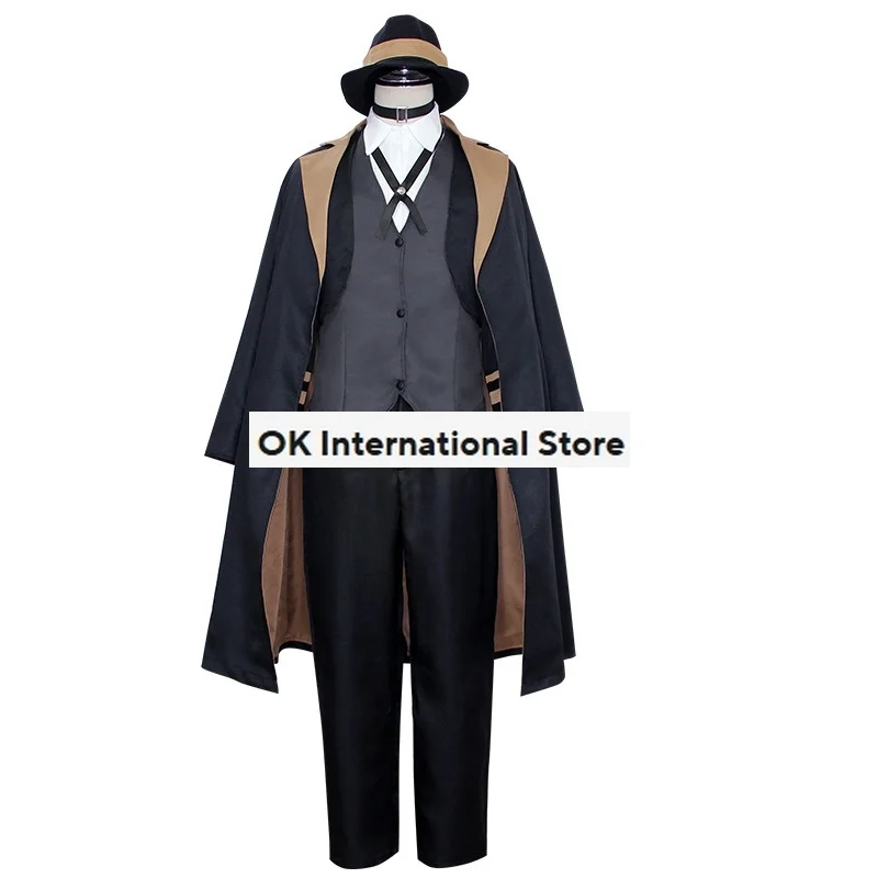 Аниме бродячие псы накахара чуя костюмы для косплея куртка полный комплект с
