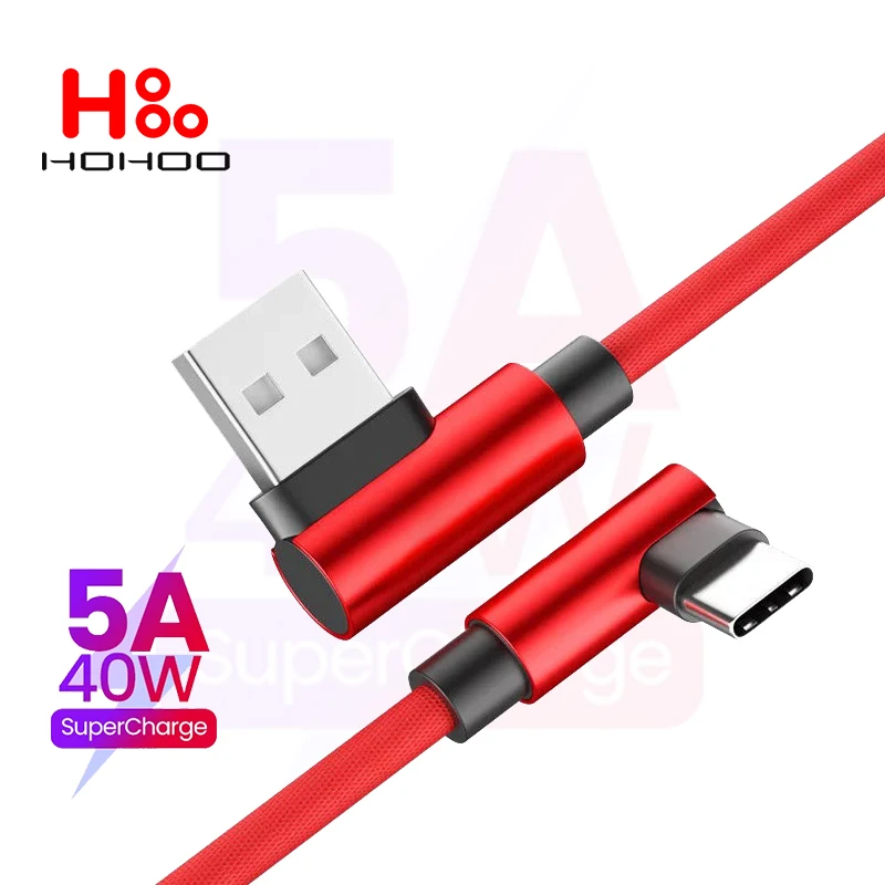 5A USB C 90 градусов OPPO 40 Вт Линия быстрой зарядки Honor Xiaomi 14 13 12 11 Pro Redmi K60 50 Huawei P70 60 Mate