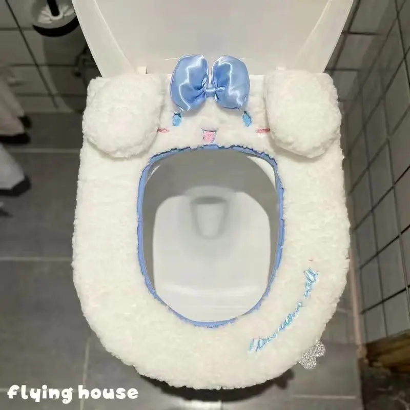Kawaii Sanrio подушка для сиденья унитаза Cinnamoroll аниме мультфильм милая красота теплые