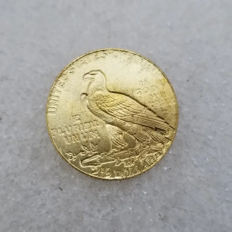 

American 1908 5 Dollars Brass Gold-plated Commemorative Collectible Coin Gift Lucky Challenge Coin