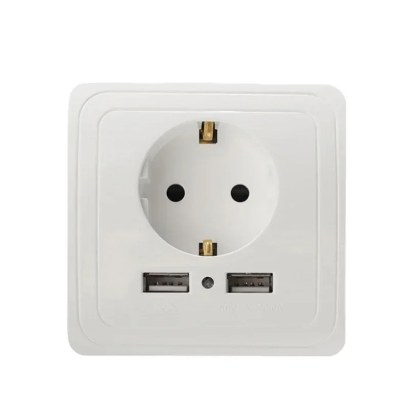 

Wall USB Power Socket, Many New style Panel, Bedroom socket,AC 110V-250V 16A Wall Embedded, Double usb EU Standard Outlet