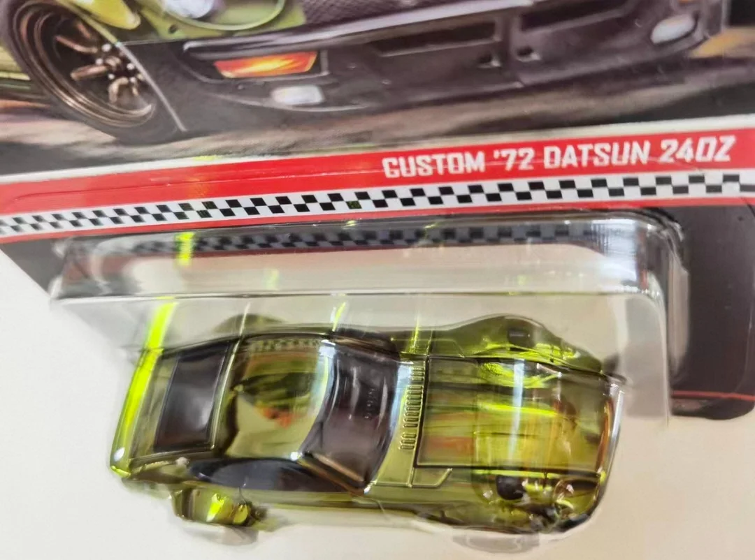 Фото Оригинальные 1/64 Hot Wheels RLC 1972 Datsun 240Z с гальваническим покрытием, оливково-зеленый, ограниченный, Коллекционная машина, редкая модель автомобиля, игрушки, подарки №4