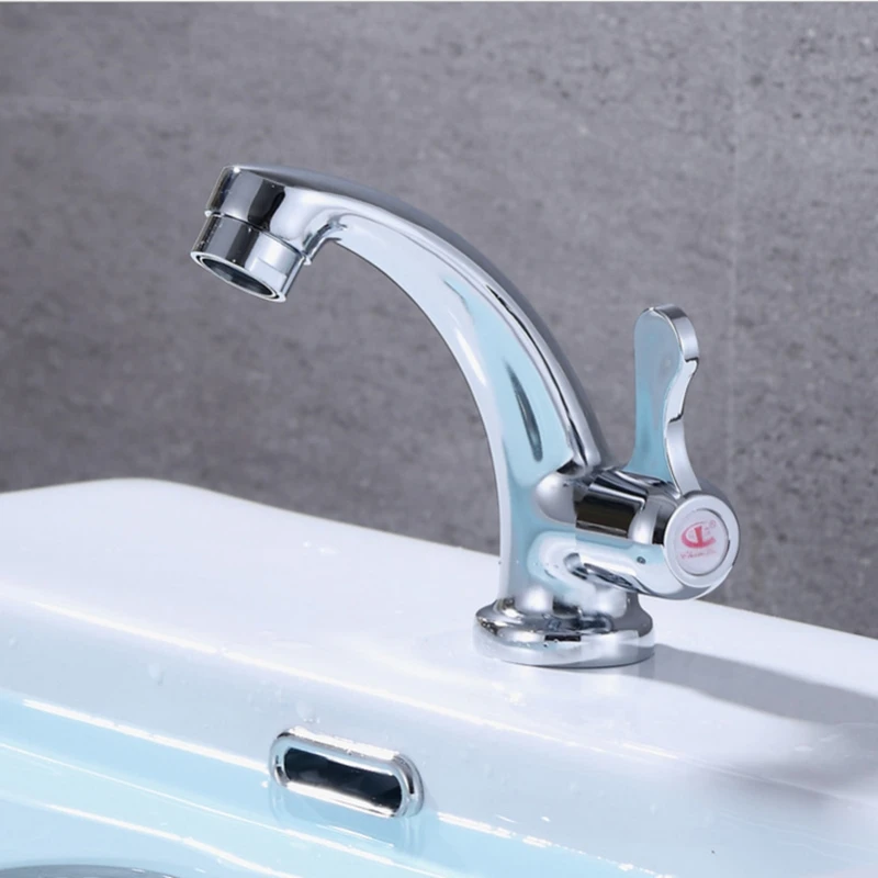 

Modern Basin Faucet Znic Alloy/Brass Polished Single Handle Single Cold Water Wash Basin Tap For Bathroom Deck Mounted