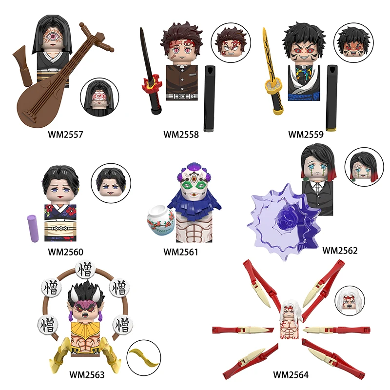 

Мини-фигурки экшн-игрушек, 1 шт., строительные блоки, игрушка-убийца демонов, камадо, Tamayo, Tanjirou, Kibutsuji Muzan, аниме-фигурки, подарки для детей