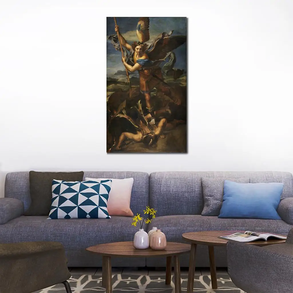 Классические настенные картины на холсте постер с изображением святого Михаила