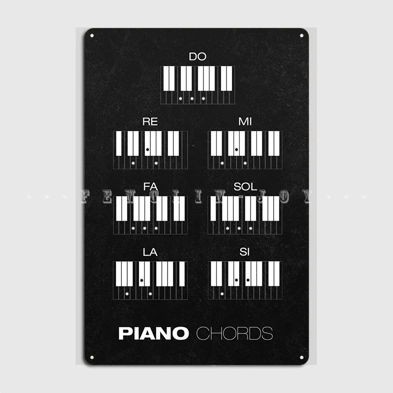 

Piano Chords Poster Metal Plaque Club Party Bar Cave Retro Painting Décor Tin Sign Poster