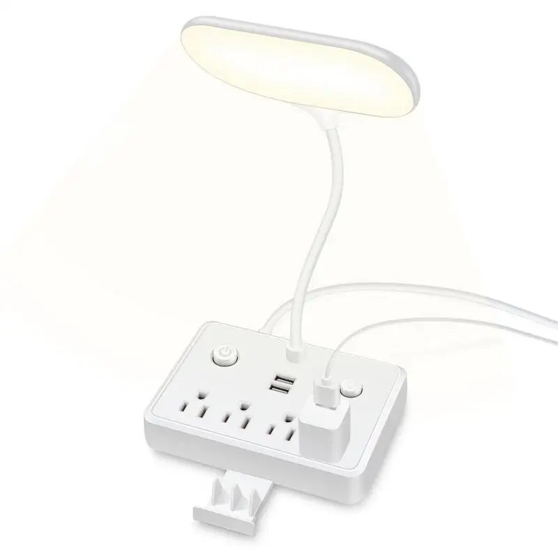 

Power Strip With Night Light 3 In 1 Power Strip Desk Lamp Household Reading Light For Bedroom Nightstand And Living Room