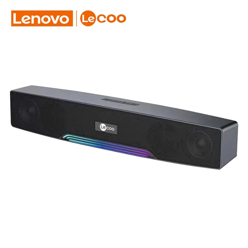 

Длинная Bluetooth-Колонка Lenovo Lecoo DS109 с объемным звуком 360, беспроводные колонки с цветным освещением могут быть подключены к компьютеру