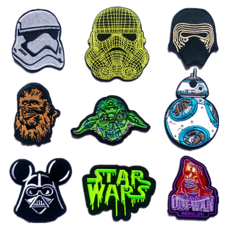 Star Wars Yoda Master Darth Vader Iron on Patches on Clothes Embroidered Patch for Disney Cartoon Sticker Clothing Accessories