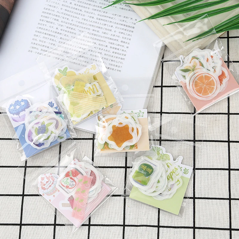 

50 Sheets Fruits Basket Sticker Aesthetic Cute Scrapbook Stickers Water Bottles Sticker Pack for Laptop Luggage Skateboard Cups