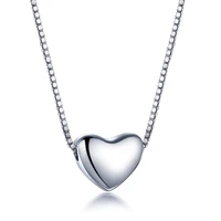 new fashion trend s925 silver inlaid 5a zircon ladies personality simple box chain heart shaped pendant