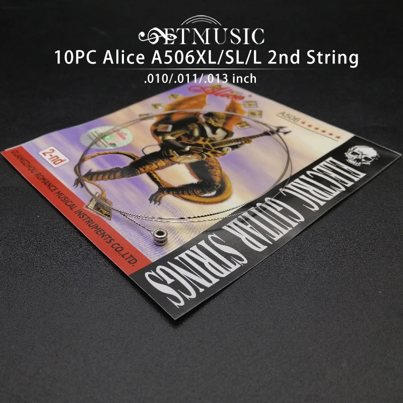 

10Pcs Alice 2nd B String .010/.011/.013 A506XL/SL/L Electric Guitar String Second String for Electric Guitar Guitar Parts