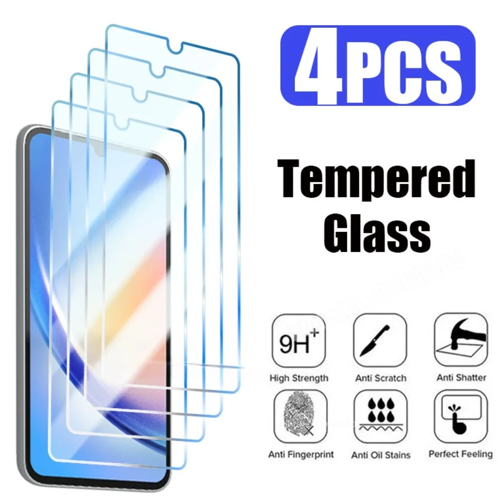 4 шт. закаленное стекло для Samsung A54 A34 A14 A12 A52 A13 A71 A23 Защитное A32 A51 A50 A33 A73 A53 5G A70