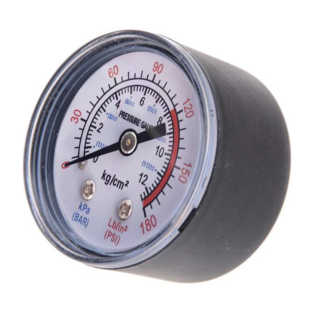 

Манометр воздушного компрессора, 13 мм, резьба 1/4 BSP, 0-180 PSI, Манометр 0-12 бар, нижняя резьба с наружной резьбой обеспечивает надежное соединение