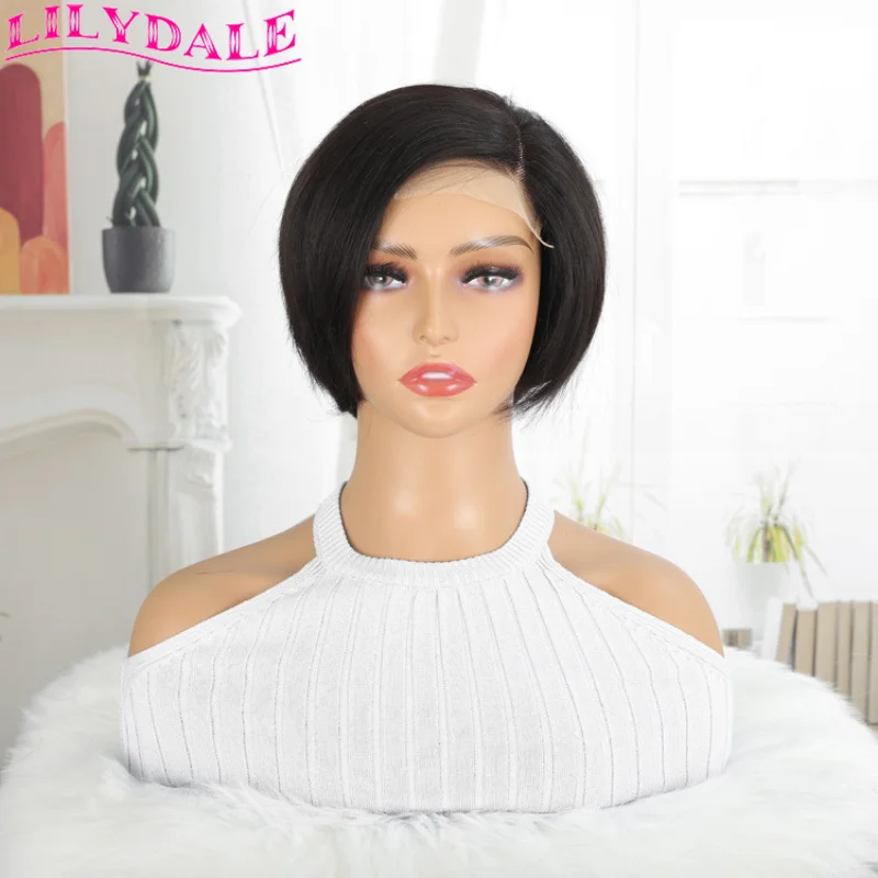 Straight Bob Wig Human Hair 4x4 Lace Closure Wigs For Black Women Side Part Bob Pre Plucked And Bleached Hair Free Shipping