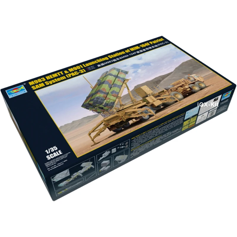 

Trumpeter 01037 1/35 US M983 HEMTT M901 запускаемая станция MIM-104F Patriot SAM System игрушечная пластиковая сборка набор для моделирования