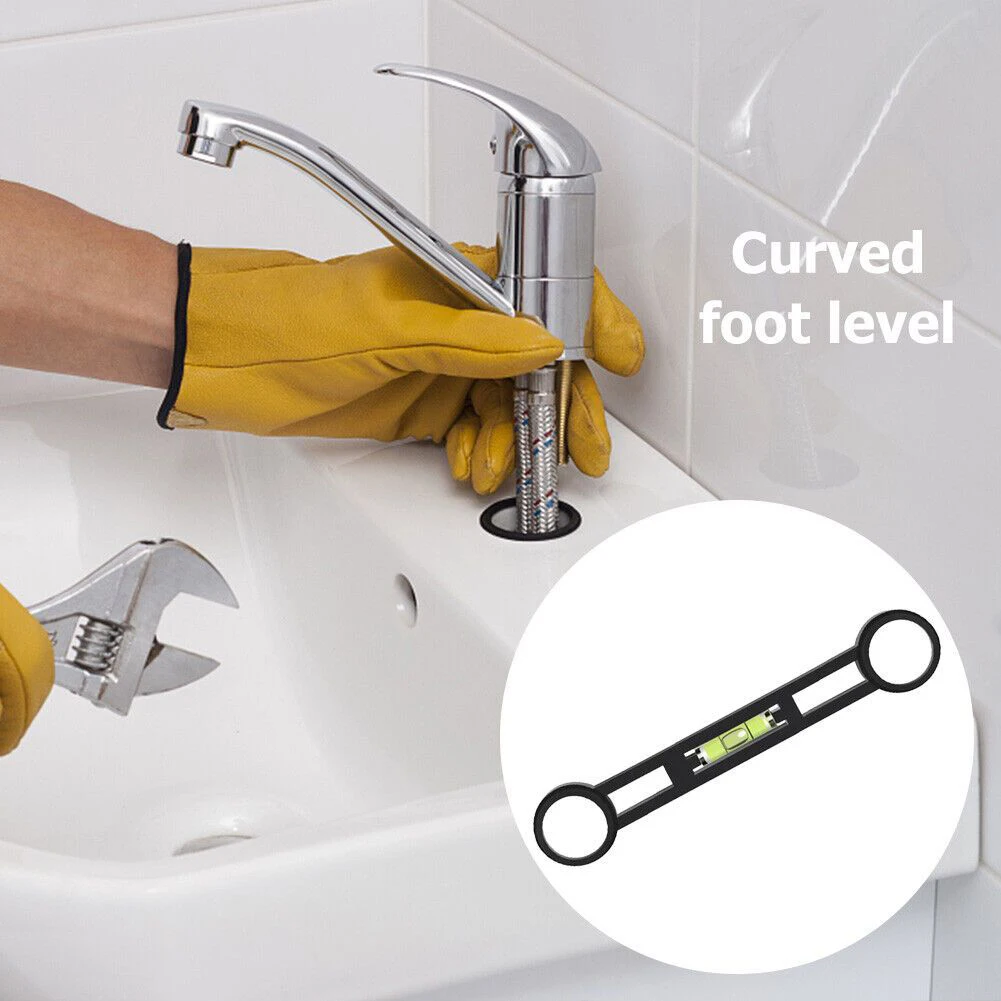 

Portable Curved Foot Level Bathroom Tool 185mm ABS Bath Tap Turn Ranging Durable For Bathtub Installation Tool