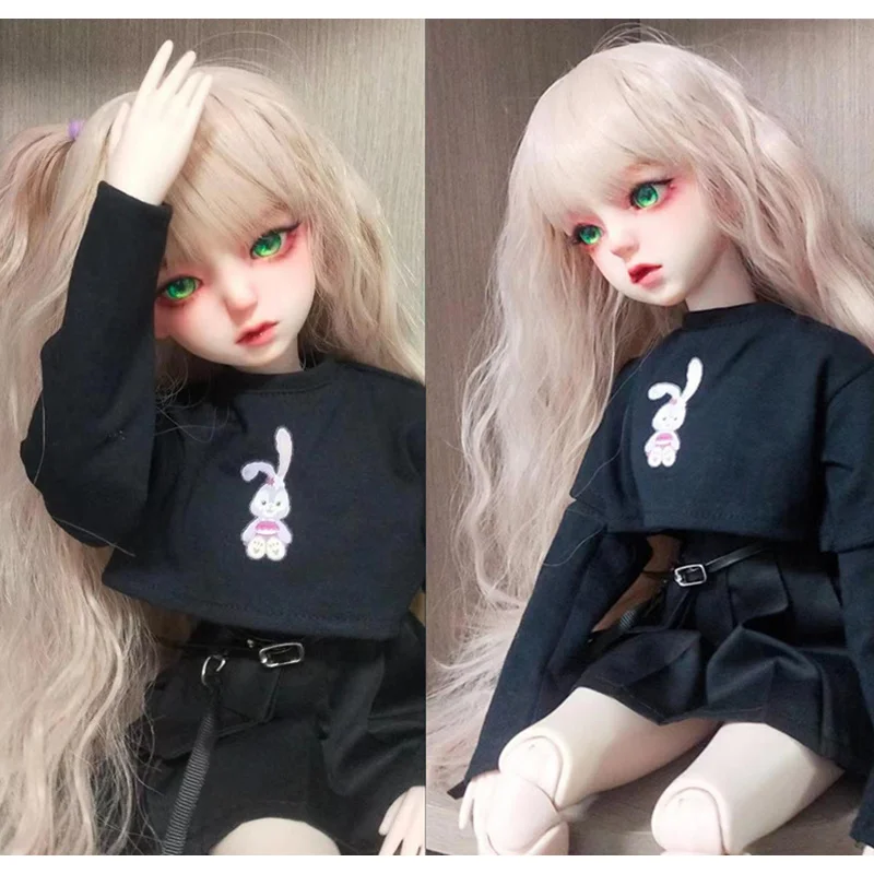 60cm Famale Doll's Makeup Head 1/3 Bjd Accessories with Eye Children Play House Dress Up Toy images - 6