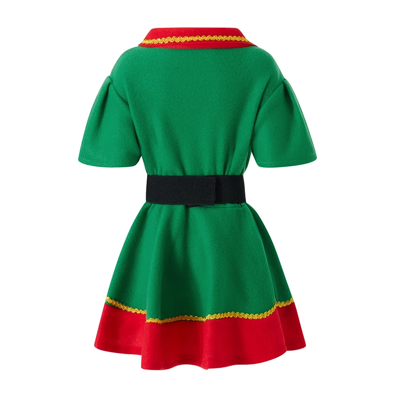 Женский и мужской детский рождественский костюм эльфа для косплея платье