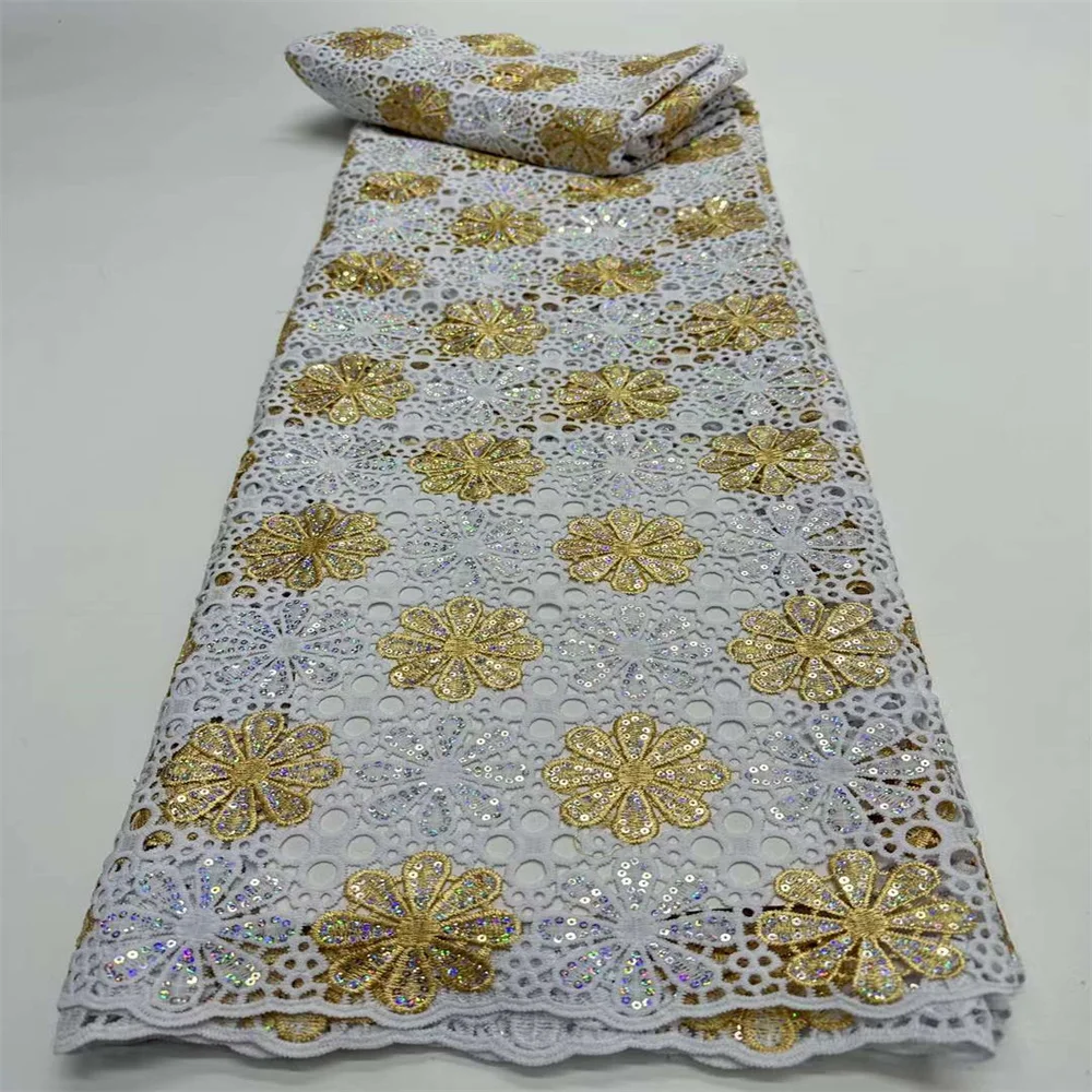 Новый стиль Африканский шнур гипюр кружевная ткань 2024 Высококачественная