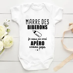 I Want a Real Aperitif Like Daddy Funny Baby Bodysuits Infant Cotton Short Sleeve Rompers Newborn Bo in Pakistan