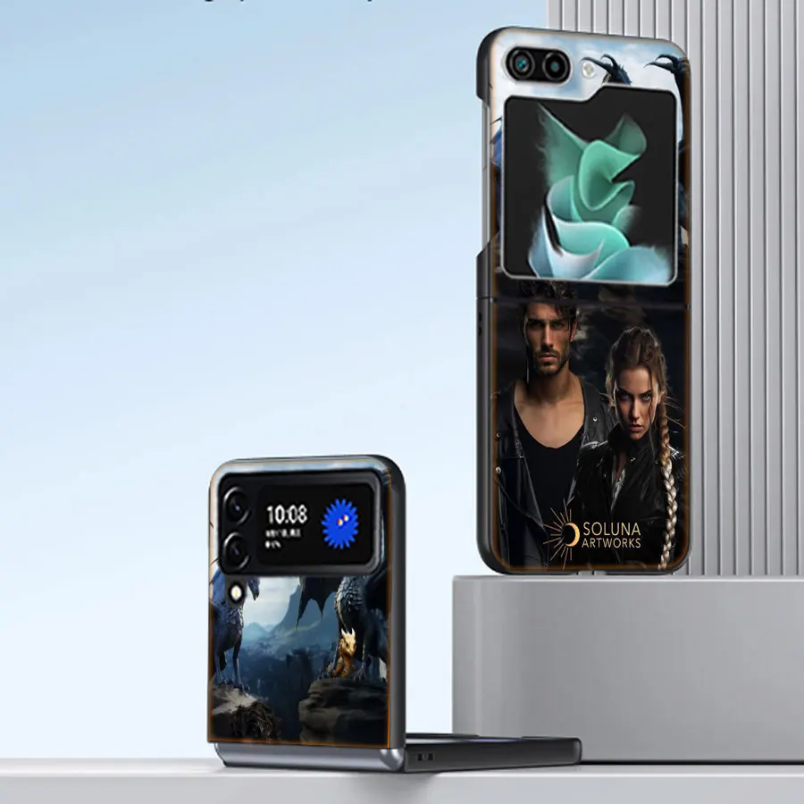 Прозрачный чехол для телефона F-Fourth W-Wing Dragon Samsung Galaxy Z Flip6 5G Flip5 Flip4 3 Flip Black Cover Coque Hard PC