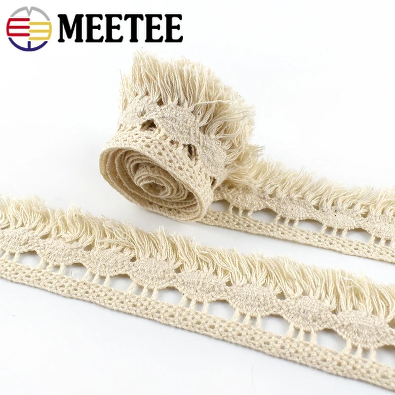10Yards 3.5cm Meetee Cotton Fringe Tassel Lace Trim Ribbon for Hometexile Clothes Curtain Decor DIY Sewing Accessories AP2113 | Дом и сад