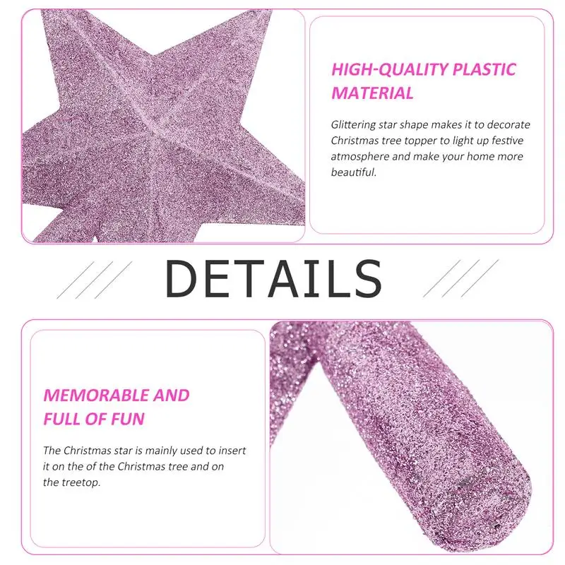 20 см украшение для рождественской елки посыпанная розовая елка верхняя звезда