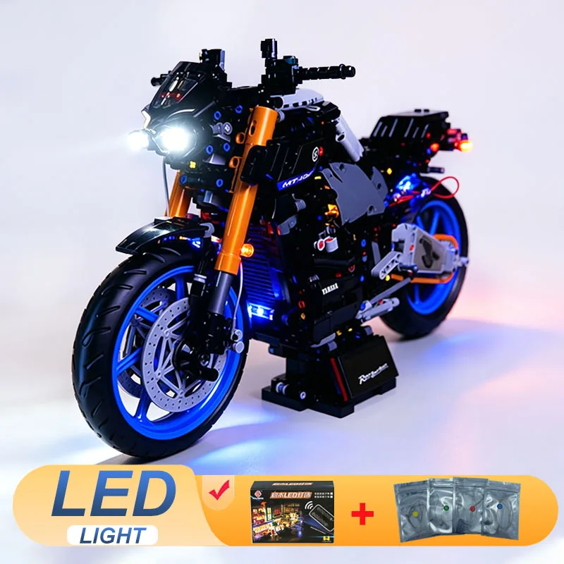 Фото Комплект светодиодных фонарей для LEGO 42159 Technical MT-10 SP Motorcycle, игрушка-светильник, подарок (не включает строительные блоки, кирпичи, наборы, модели) №1