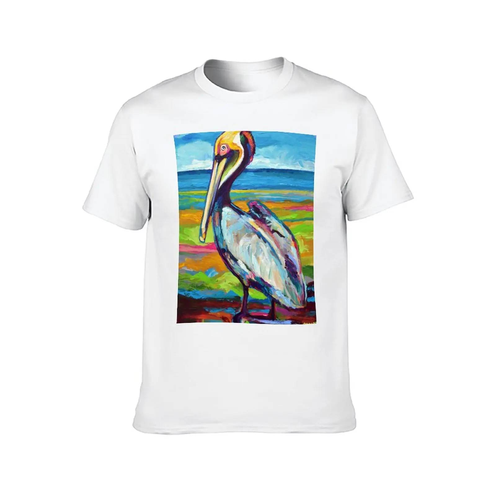 Фото Красочная футболка St Pete Pelican, забавные футболки, хлопковые футболки для мужчин, хлопковая футболка №2