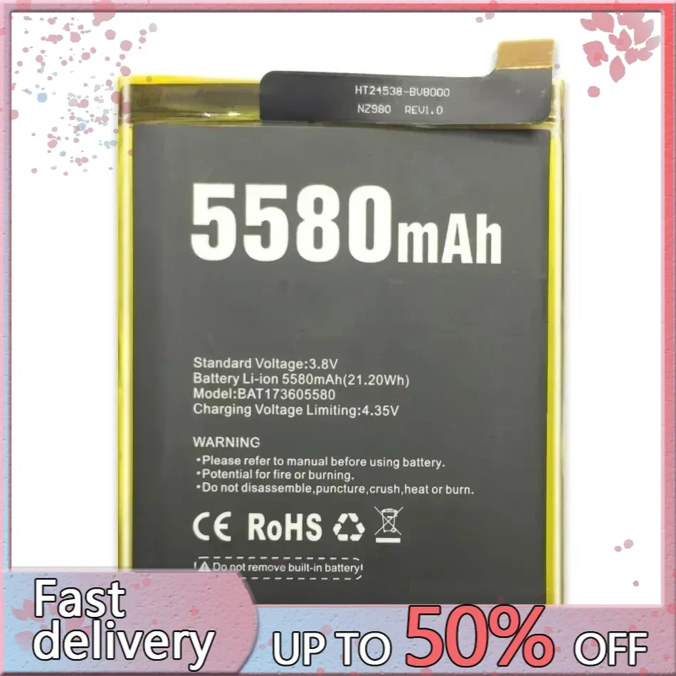 Аккумулятор емкостью 10080 мАч для DOOGEE S30 S40 S55 S60 S70 S80 Lite S96 Pro