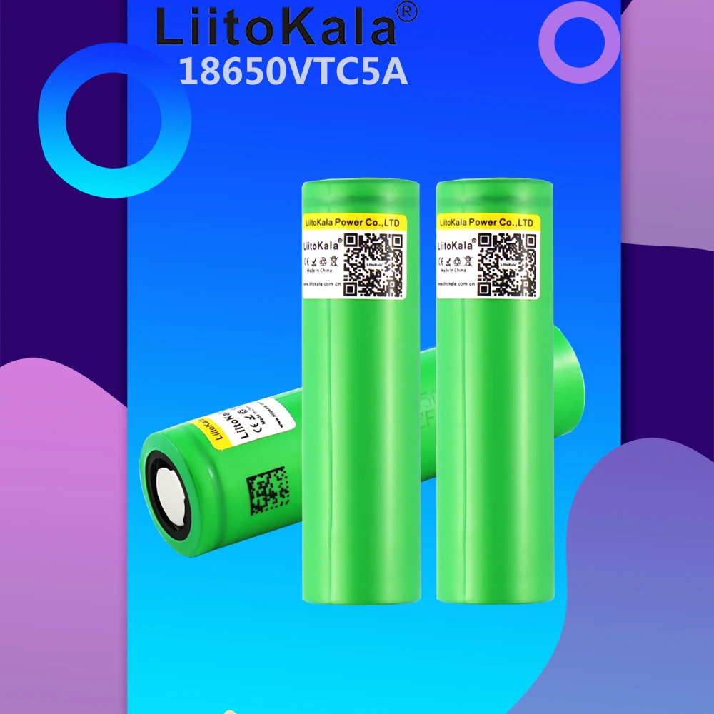 Перезаряжаемая литий-ионная батарея liitokala 3,7 V 2600mAh VTC5A 18650 Akku US18650VTC5A 35A, игрушечный фонарик