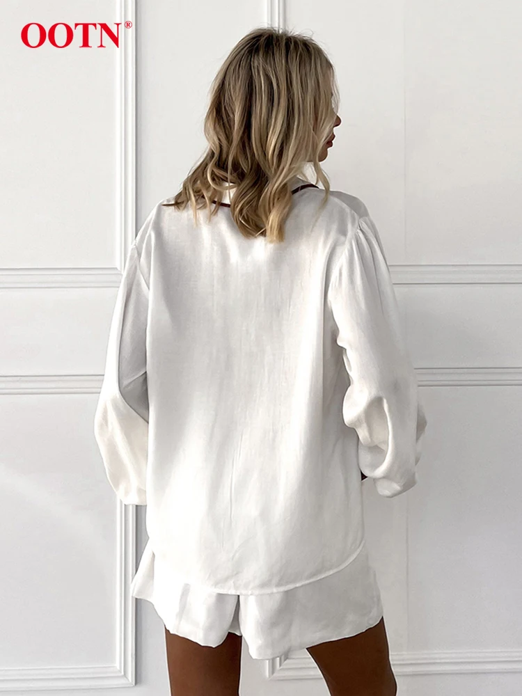 OOTN летние белые хлопковые шорты женские комплекты из 2 предметов модные