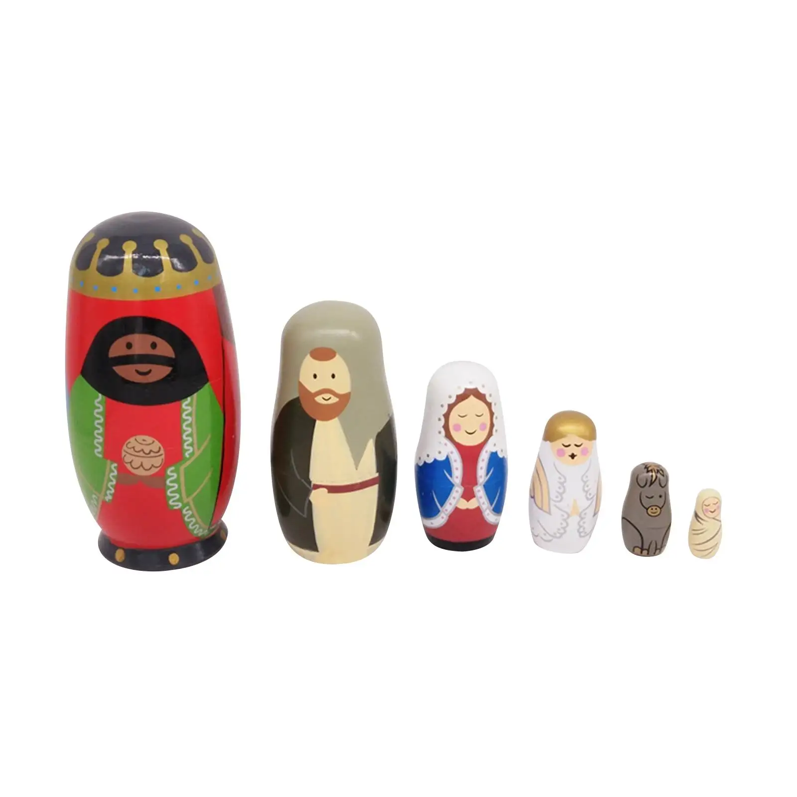 

Stacking Doll 6 Layers King Nesting Dolls Wooden Matryoshka Durable Housewarming Gifts Versatile Kids Gifts Popular Handpainted